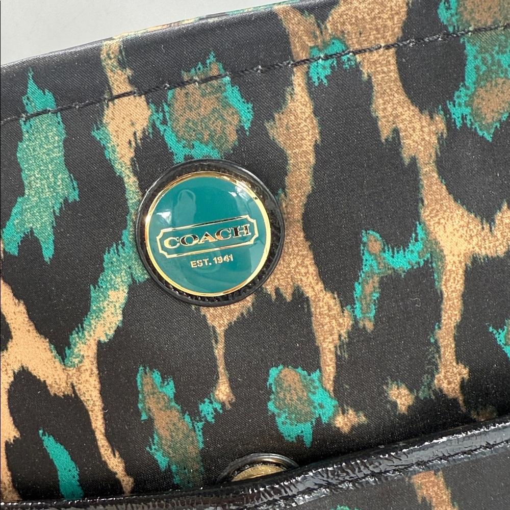 NWOT Coach Signature Stripe Ocelot Leopard Print Tote - Picture 7 of 9